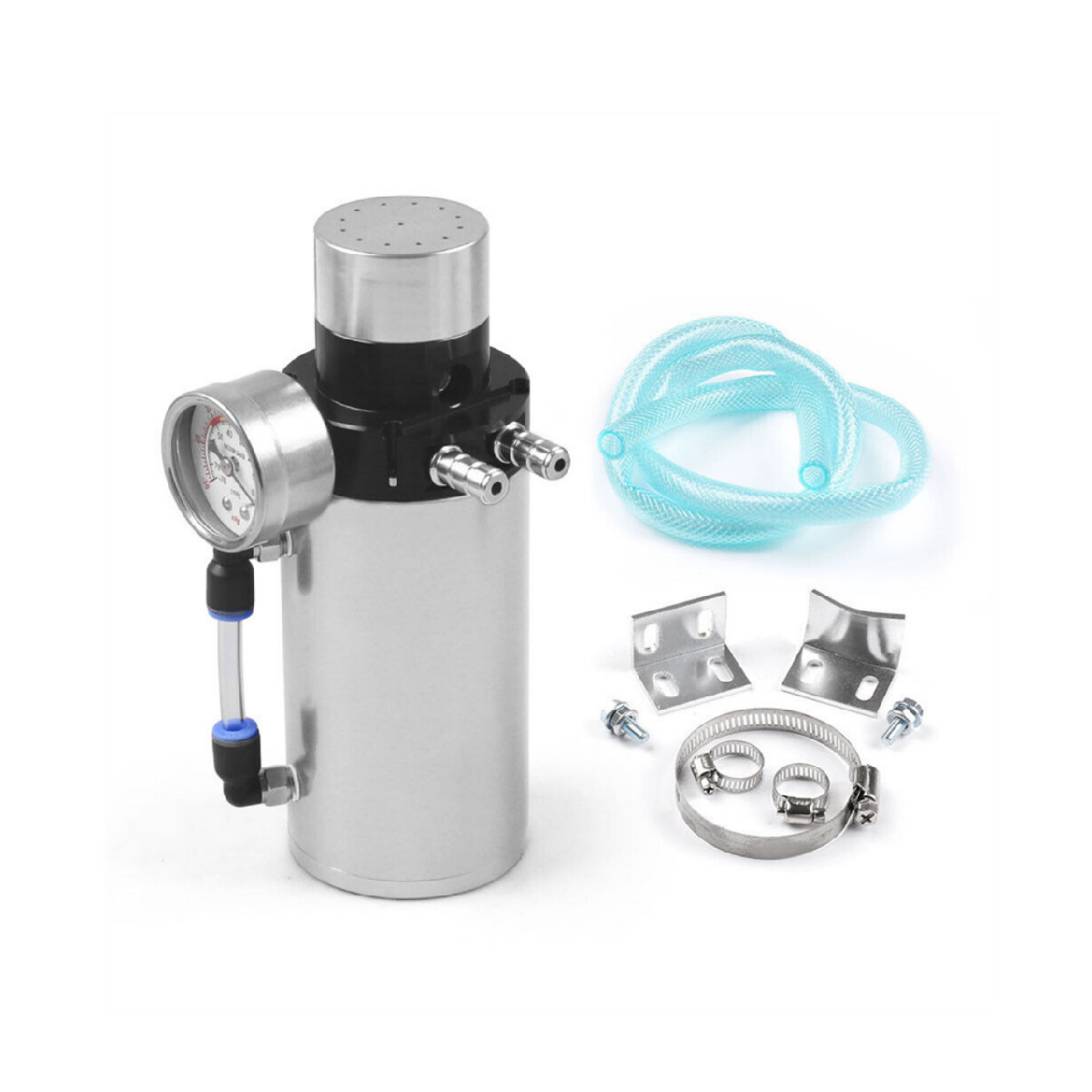 Universal Aluminum Oil Catch Can Tank Reservoir with Vacuum Pressure Gauge Oil Catch Tank EGRKIT Shop