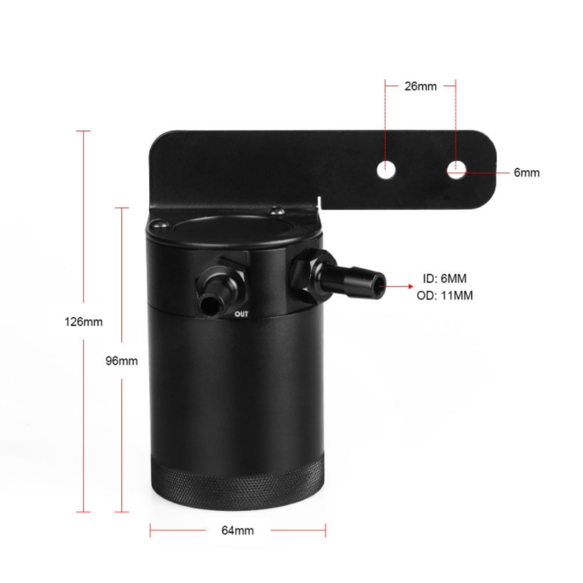 2 Ports Oil Catch Can Tank Air-Oil Separator Kit with Hose Bracket For HONDA CIVIC 16-17 oil catch can