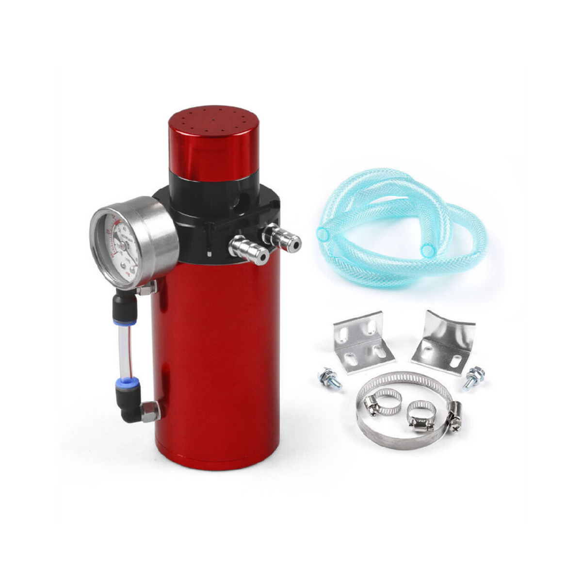 Universal Aluminum Oil Catch Can Tank Reservoir with Vacuum Pressure Gauge Oil Catch Tank EGRKIT Shop