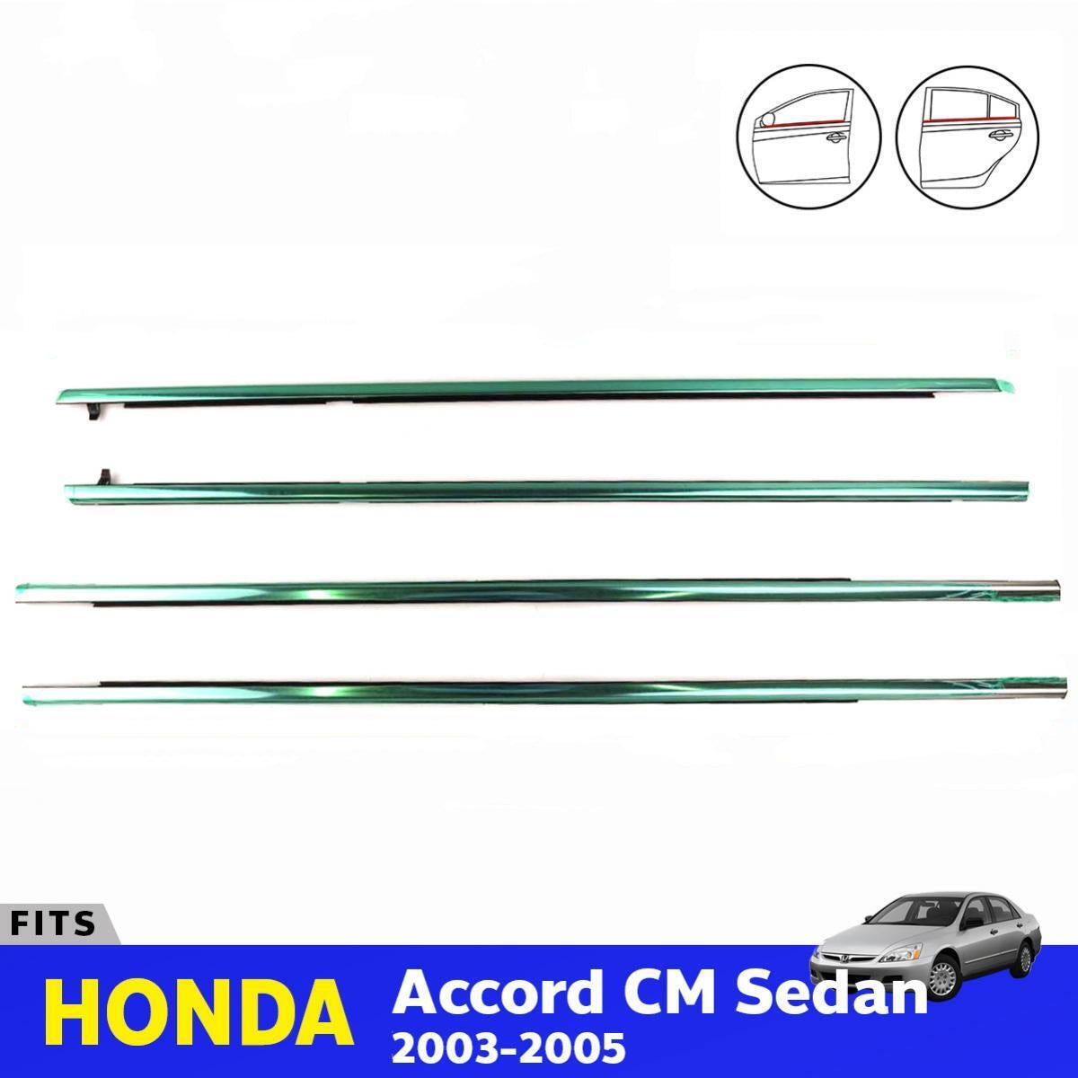 4Pcs Car Window Weatherstrip Black For Honda Accord 2003-2007 Car Weatherstrip Window Moulding Trim 72410-SDA-A01 72450-SDA-A01 72910-SDA-A01 72950-SDA-A01 weatherstrip