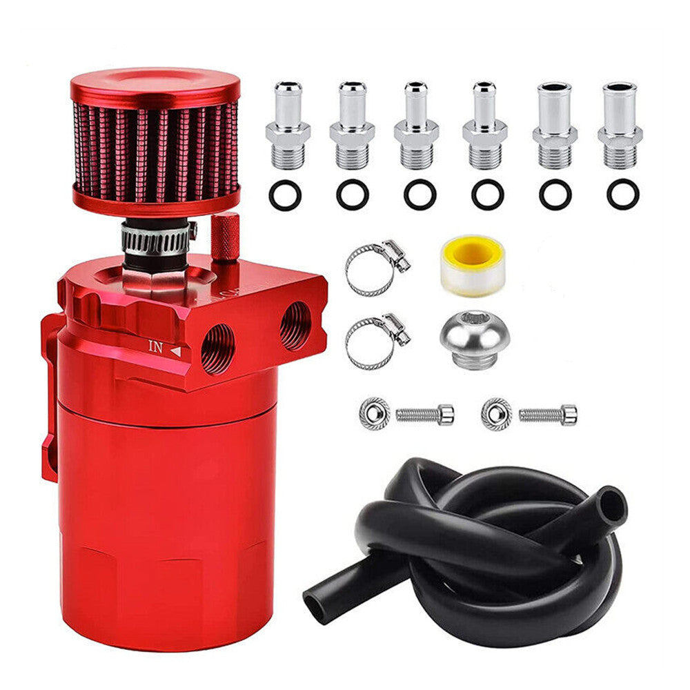 Universal Car Oil Catch Can Kit Reservoir Tank 300ml With Breather 3/8" Black Aluminum oil catch can