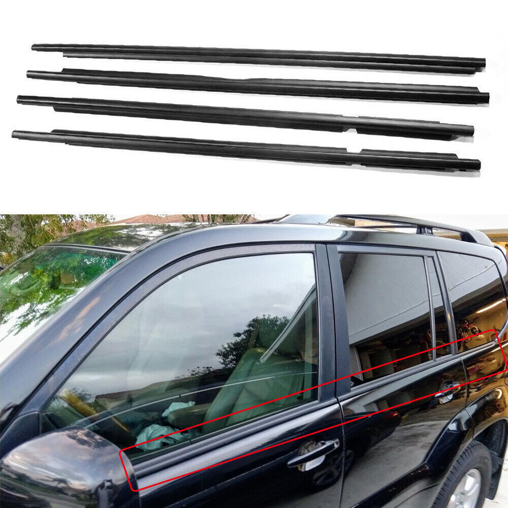 4Pcs Car Window Weatherstrip Chrome For Toyota Lexus GX470 Land Cruiser Prado 120 2003-2009 Car Weatherstrip Window Moulding Trim EGRKIT Shop