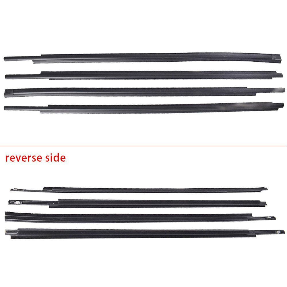 4Pcs Car Window Weatherstrip Black For Toyota Sequoia Tundra 2007-2018 Car Weatherstrip Window Moulding Trim 68160-0C020 68210-0C020 68163-0C020 68164-0C020 weatherstrip