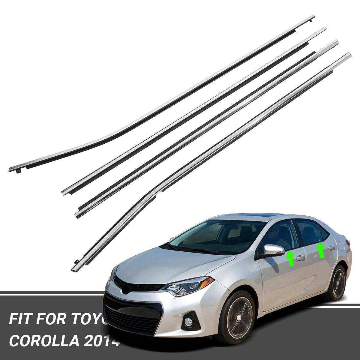 4Pcs Car Window Weatherstrip For Toyota Corolla 2014-2018 Car Weatherstrip Window Moulding Trim weatherstrip