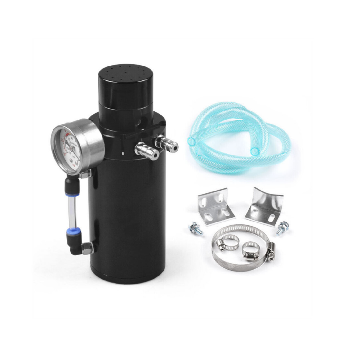 Universal Aluminum Oil Catch Can Tank Reservoir with Vacuum Pressure Gauge Oil Catch Tank EGRKIT Shop