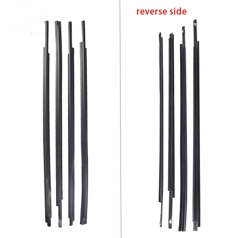 4Pcs Car Window Weatherstrip Black For Toyota Sequoia Tundra 2007-2018 Car Weatherstrip Window Moulding Trim 68160-0C020 68210-0C020 68163-0C020 68164-0C020 weatherstrip