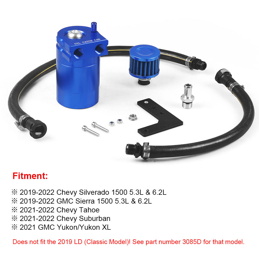 Oil Separator Clear Car Oil Catch Can For Chevy Silverado For GMC Sierra 1500 5.3L & 6.2L 2019-2022 For Tahoe For Suburban 2021+ oil catch can