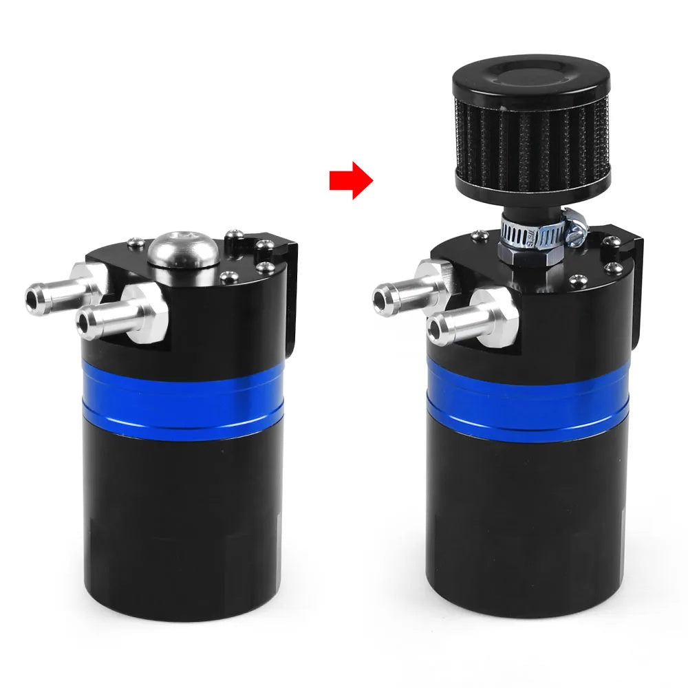 Aluminum Universal Oil Catch Can Kit Reservoir Polish Baffled Oil Catch Tank with Air Filter oil catch can