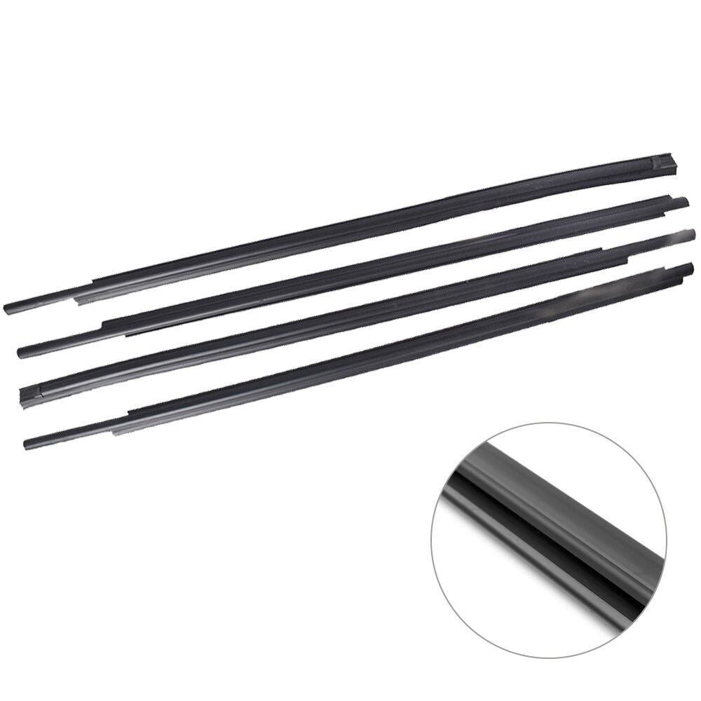 4Pcs Car Window Weatherstrip Black For Toyota Sequoia Tundra 2007-2018 Car Weatherstrip Window Moulding Trim 68160-0C020 68210-0C020 68163-0C020 68164-0C020 weatherstrip