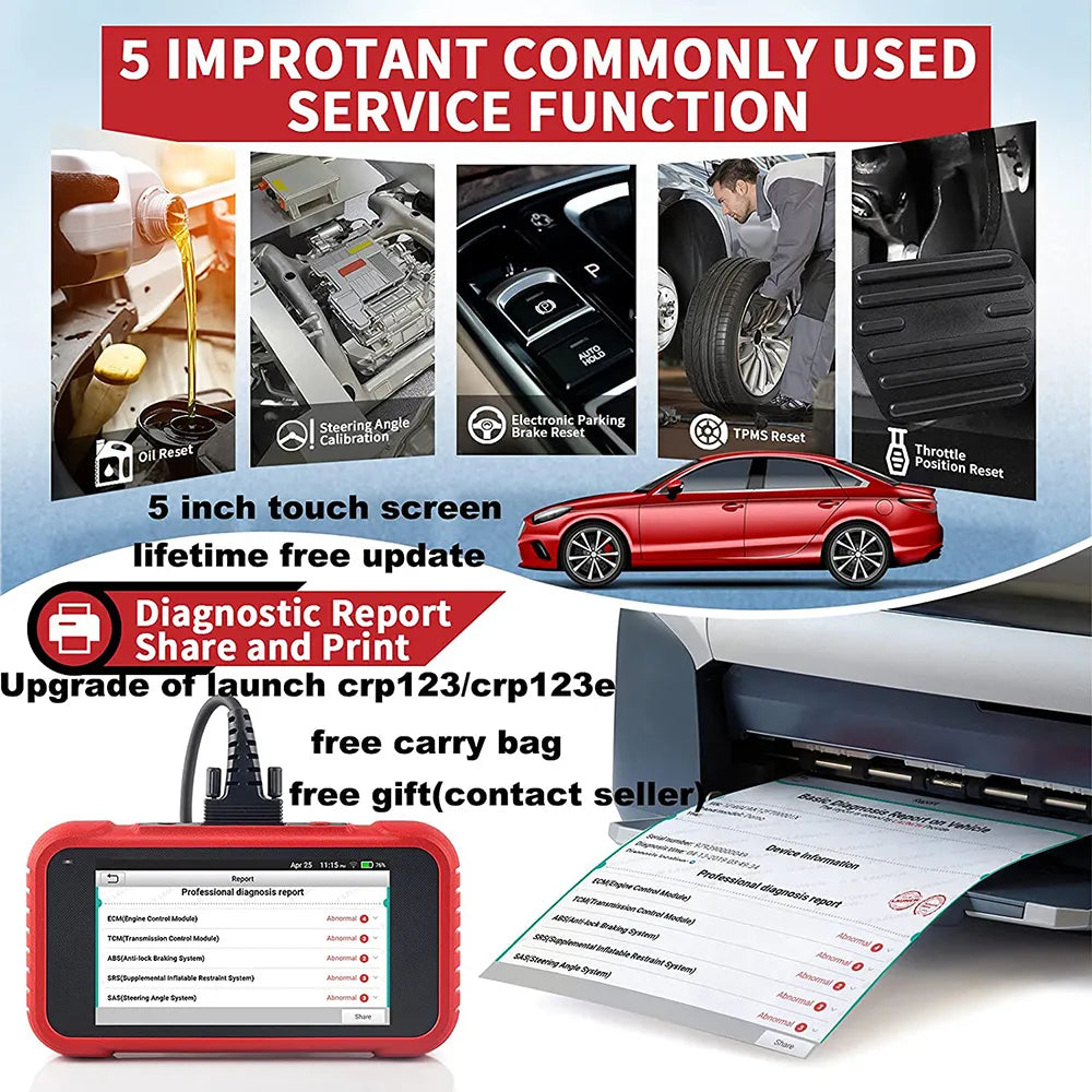 LAUNCH CRP129E OBD2 Scanner Professional Auto Engine ABS Airbag AT Diagnostic Tools with EPB Oil SAS ETS TMPS Reset Free Update EGRKit Shop