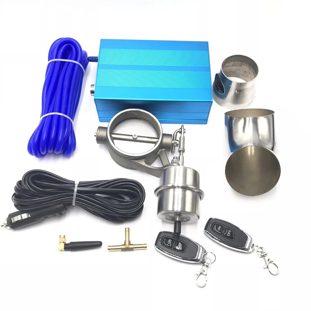 63mm Vaccum Control Exhaust Valve/Cutout Set with Vacuum Pump With Wireless Remote Controller Switch Cut off EGRKit Shop