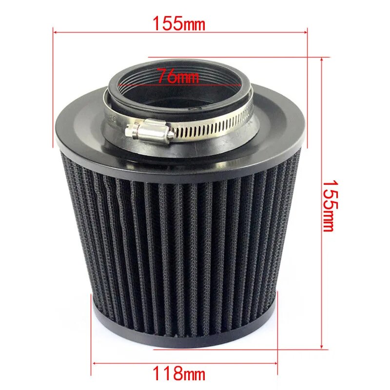 Car Accessories 3 Inch High Flow Cold Air Intake Filter Induction Kit Sport Power Mesh Cone 76MM Car Air Filters Universal EGRKit Shop