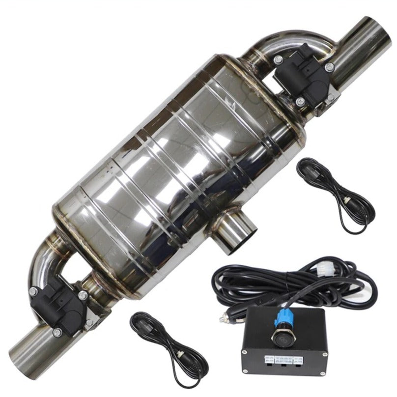 Car Exhaust Pipe Electric Variable Valve Mufflers Remote Control Button Stainless Steel Universal T Shape One In Two Out EGRKit Shop