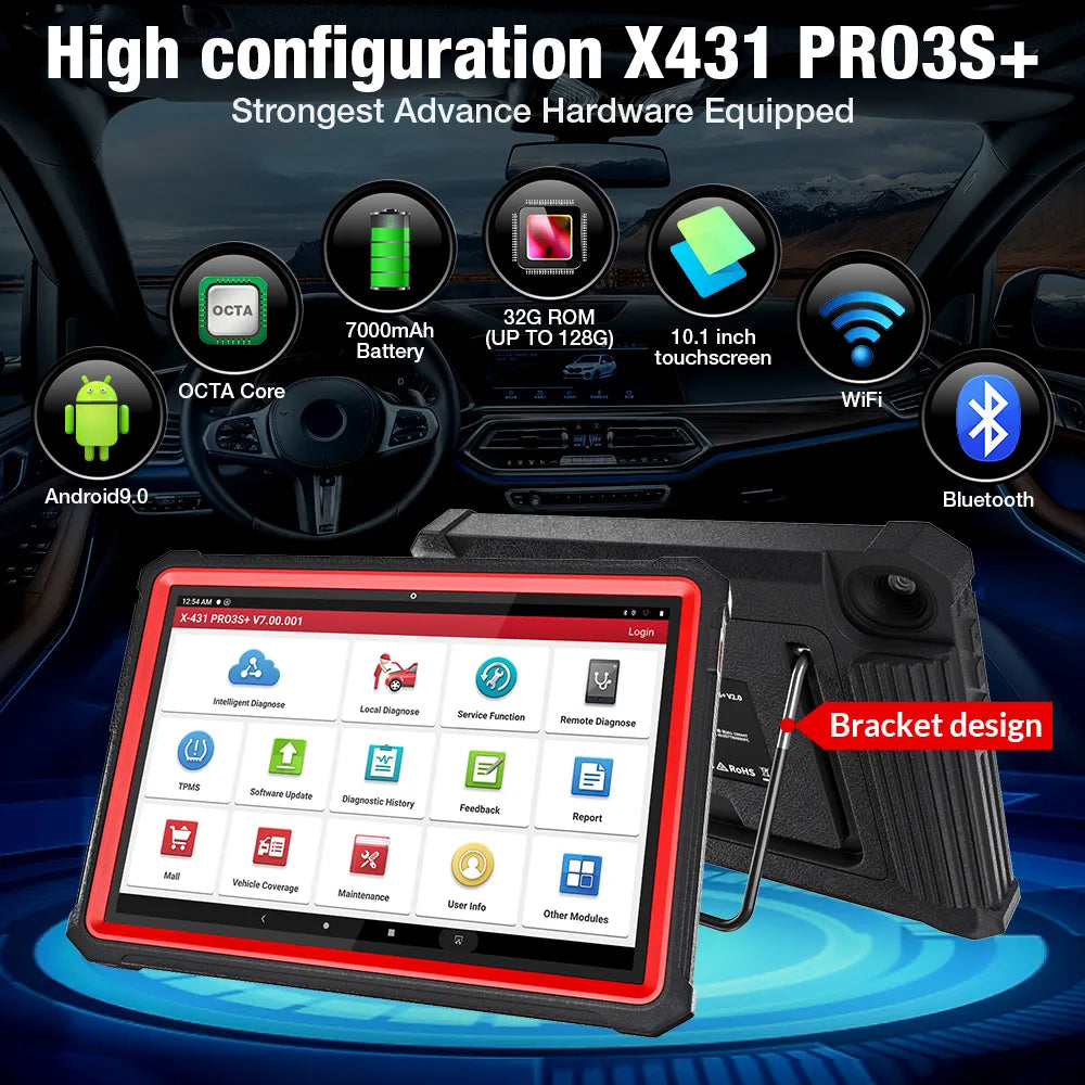 LAUNCH X431 PRO3S+ CAN FD Diagnostic Tools Car Full OBD OBD2 Scanner Auto Code Reader Active Test ECU Coding EGRKit Shop