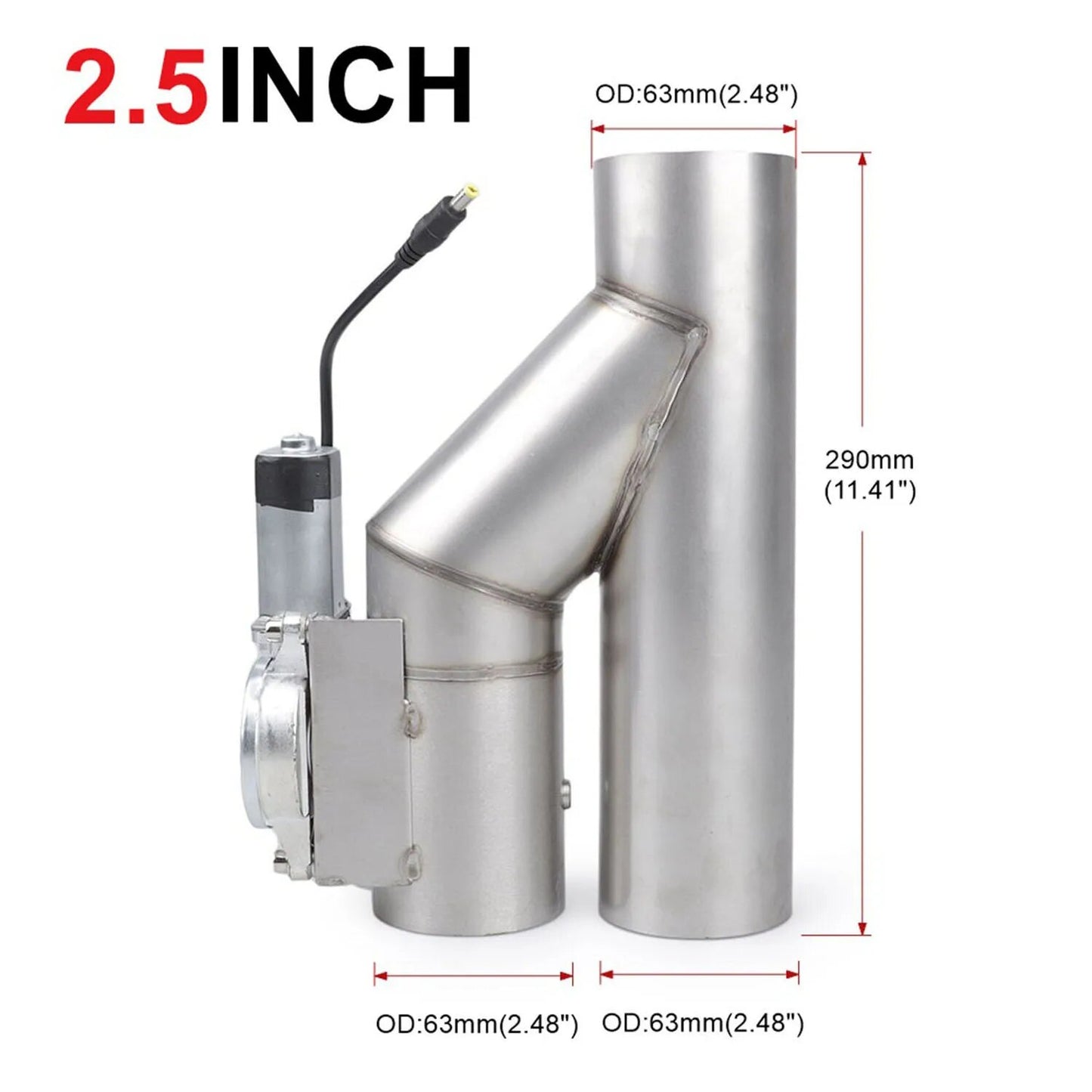 12V 2.5'' 3'' Stainless Steel Single Cutout Integrated Headers Y Pipe Exhaust Valve with Remote Control Cut Out Down Pipe Parts EGRKit Shop