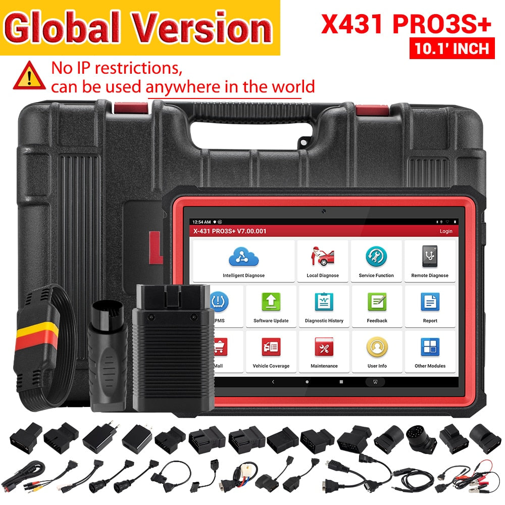LAUNCH X431 PRO3S+ 10.1' Car Diagnostic Tools Auto OBD OBD2 Scanner All System Coding Active Test Guide Function Free Shipping EGRKIT Shop
