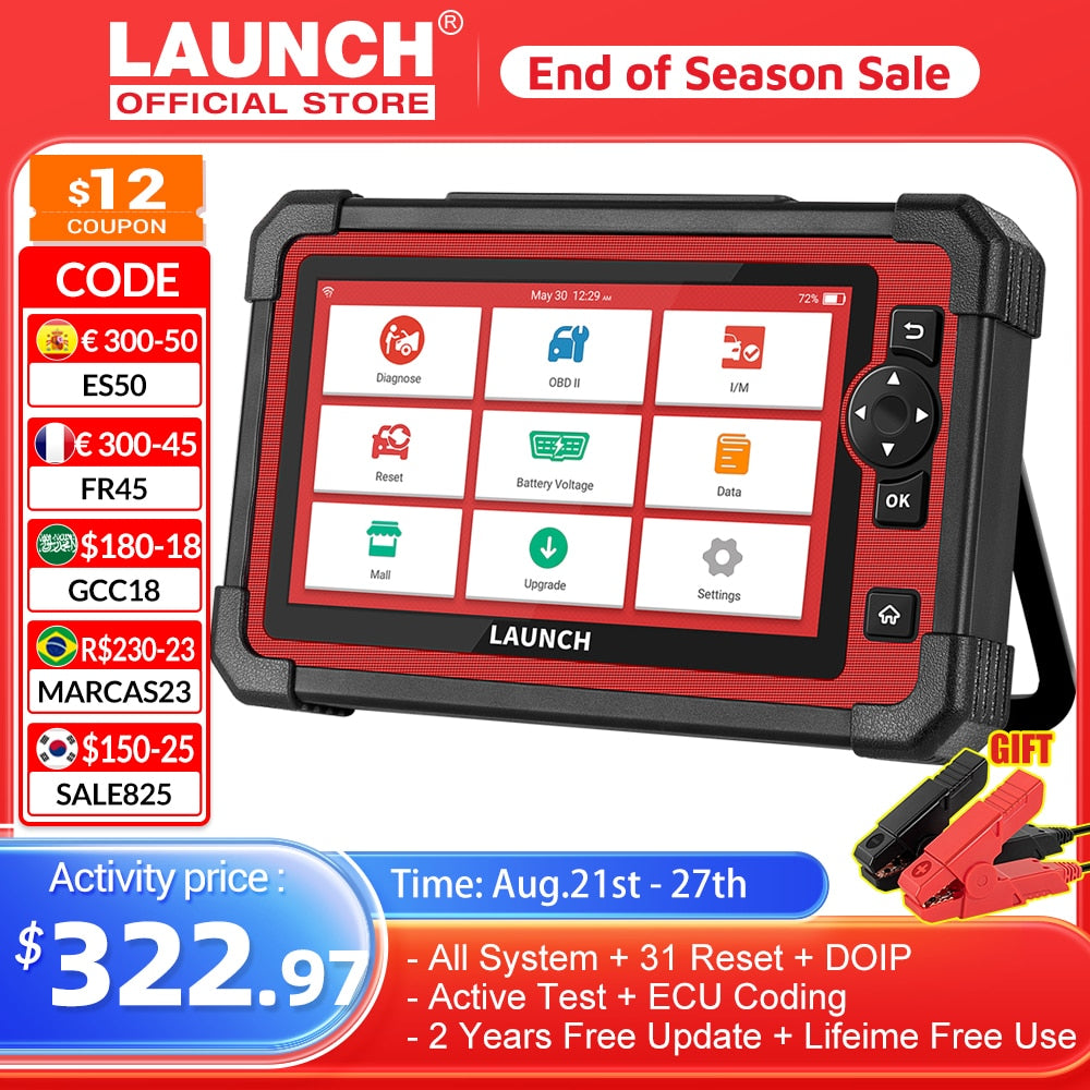 LAUNCH X431 CRP919E Car Diagnostic Tools Automotive OBD OBD2 Scanner Active Test ECU Coding CANFD DOIP 31+ Reset Free Shipping EGRKIT Shop