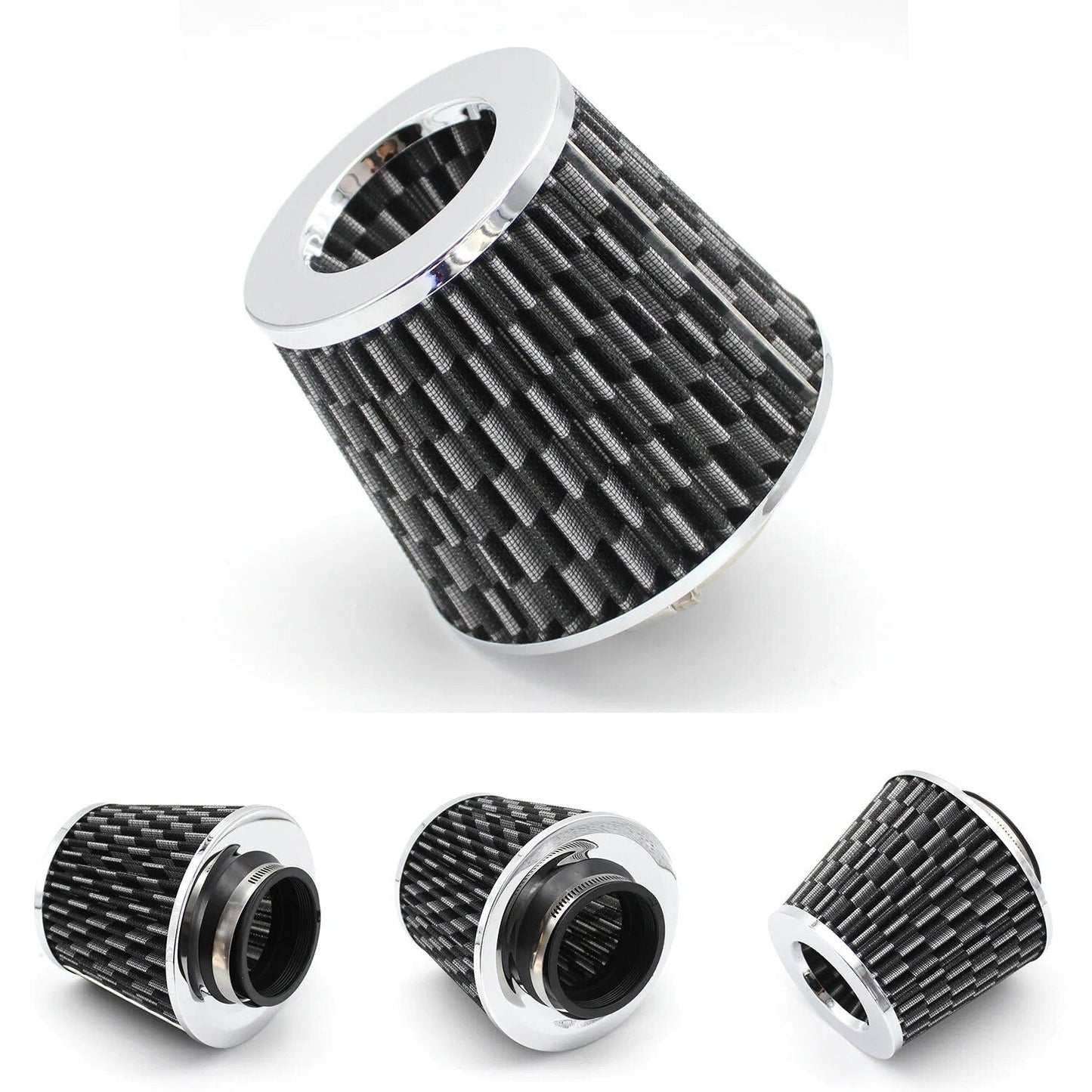 Car Accessories 3 Inch High Flow Cold Air Intake Filter Induction Kit Sport Power Mesh Cone 76MM Car Air Filters Universal EGRKit Shop