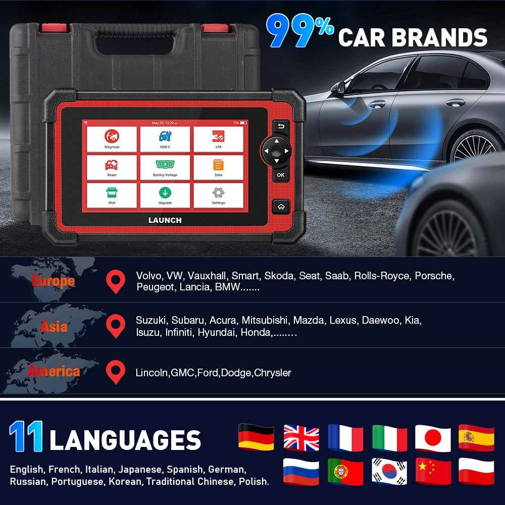 LAUNCH X431 CRP919E Car Diagnostic Tools Automotive OBD OBD2 Scanner Active Test ECU Coding CANFD DOIP 31+ Reset Free Shipping EGRKIT Shop
