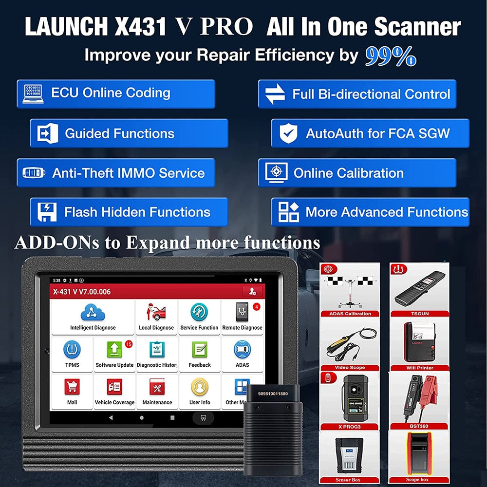 LAUNCH X431 V V4.0 Pro Car Diagnostic Tools Auto OBD2 Scanner Full System ECU Coding Active Test Guide Function Free Shipping EGRKIT Shop