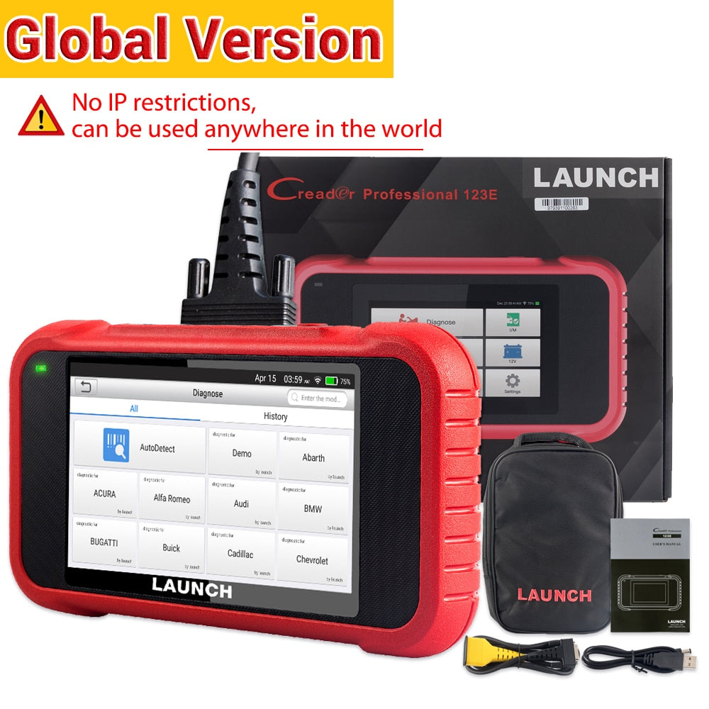 LAUNCH X431 CRP123E Car OBD2 Diagnostic Tools Obd2 Scanner Engine ABS Airbag SRS AT Oil ETC SAS Code Reader Free Update Online EGRKIT Shop