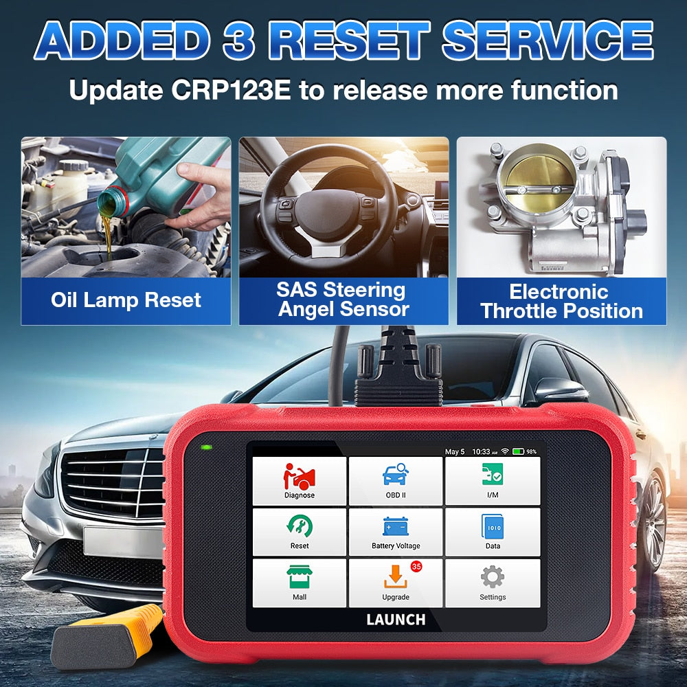 LAUNCH X431 CRP123E Car OBD2 Diagnostic Tools Obd2 Scanner Engine ABS Airbag SRS AT Oil ETC SAS Code Reader Free Update Online EGRKIT Shop