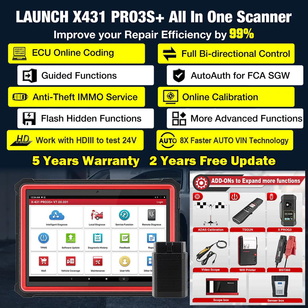 LAUNCH X431 PRO3S+ CAN FD Diagnostic Tools Car Full OBD OBD2 Scanner Auto Code Reader Active Test ECU Coding EGRKit Shop