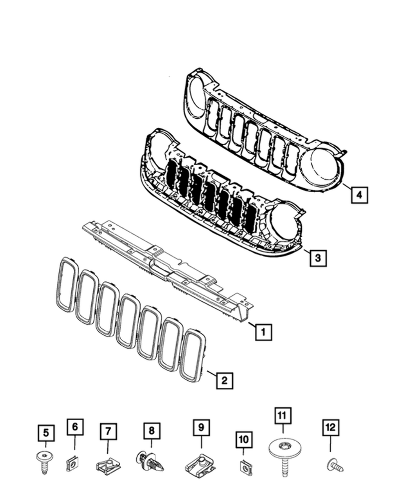 Radiator Grille Trim Ring Kit 2015-2018 Jeep Renegade EGRKIT Shop