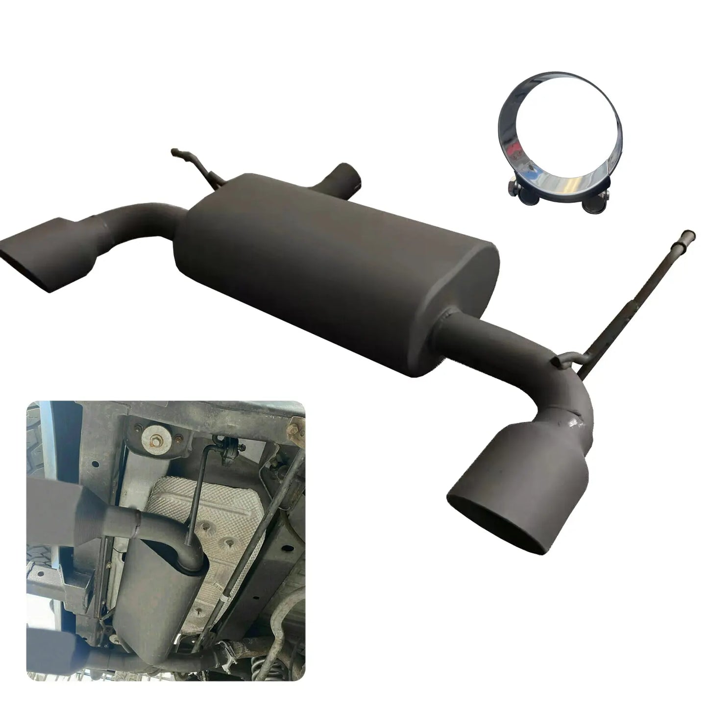 Dual CatBack Exhaust Muffler System Fits 07-17 Jeep Wrangler JK 2/4DR Black EGRKIT Shop