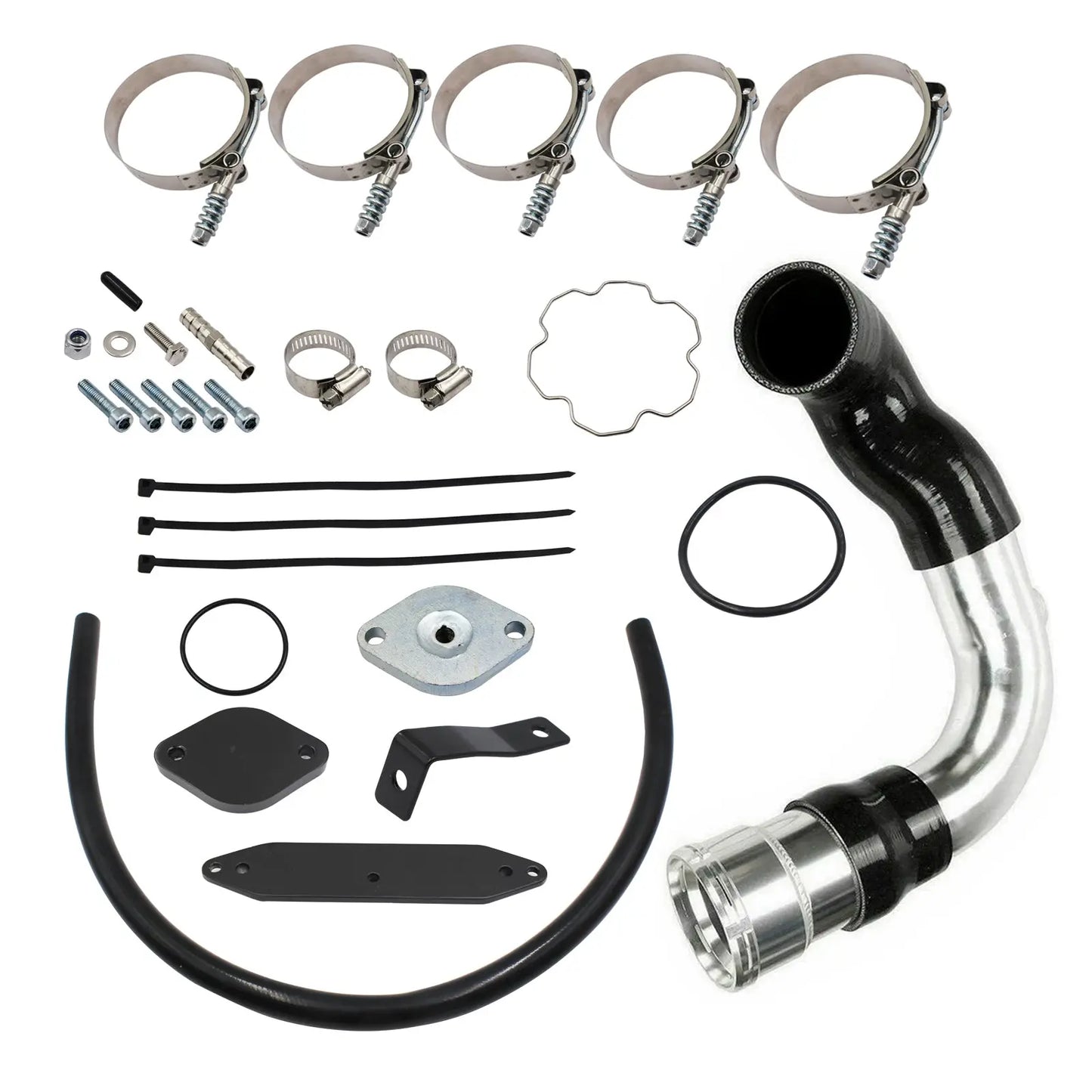 EGR Valve & Cooler Kit + Delete Cold Side InterCooler Pipe Upgrade Kit For 2011 2012 2013 2014 Ford F-250 F-350 F-450 Super Duty 6.7L Powerstroke Diesel Egr Kit