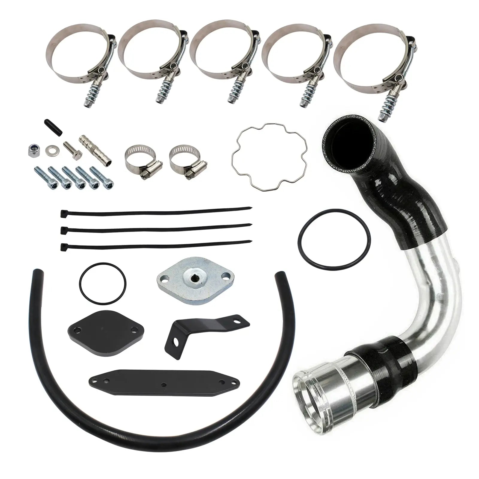 EGR Valve & Cooler Kit + Delete Cold Side InterCooler Pipe Upgrade Kit For 2011 2012 2013 2014 Ford F-250 F-350 F-450 Super Duty 6.7L Powerstroke Diesel Egr Kit