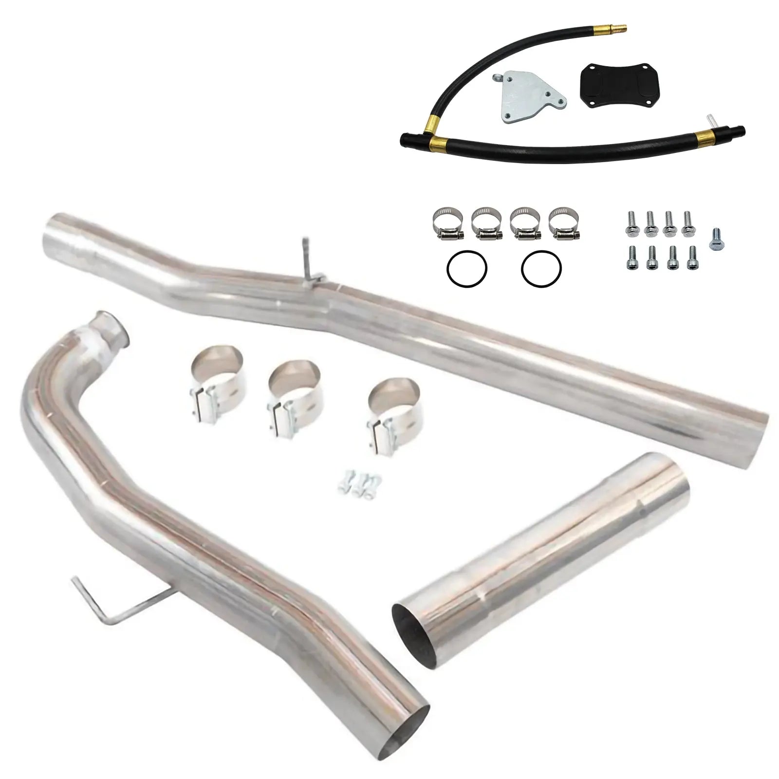 Exhaust Muffler Pipe & EGR Valve Cooler Delete Kit For 2011-2015 Chevy Silverado GMC Sierra 6.6L Duramax LML Diesel Egr Kit