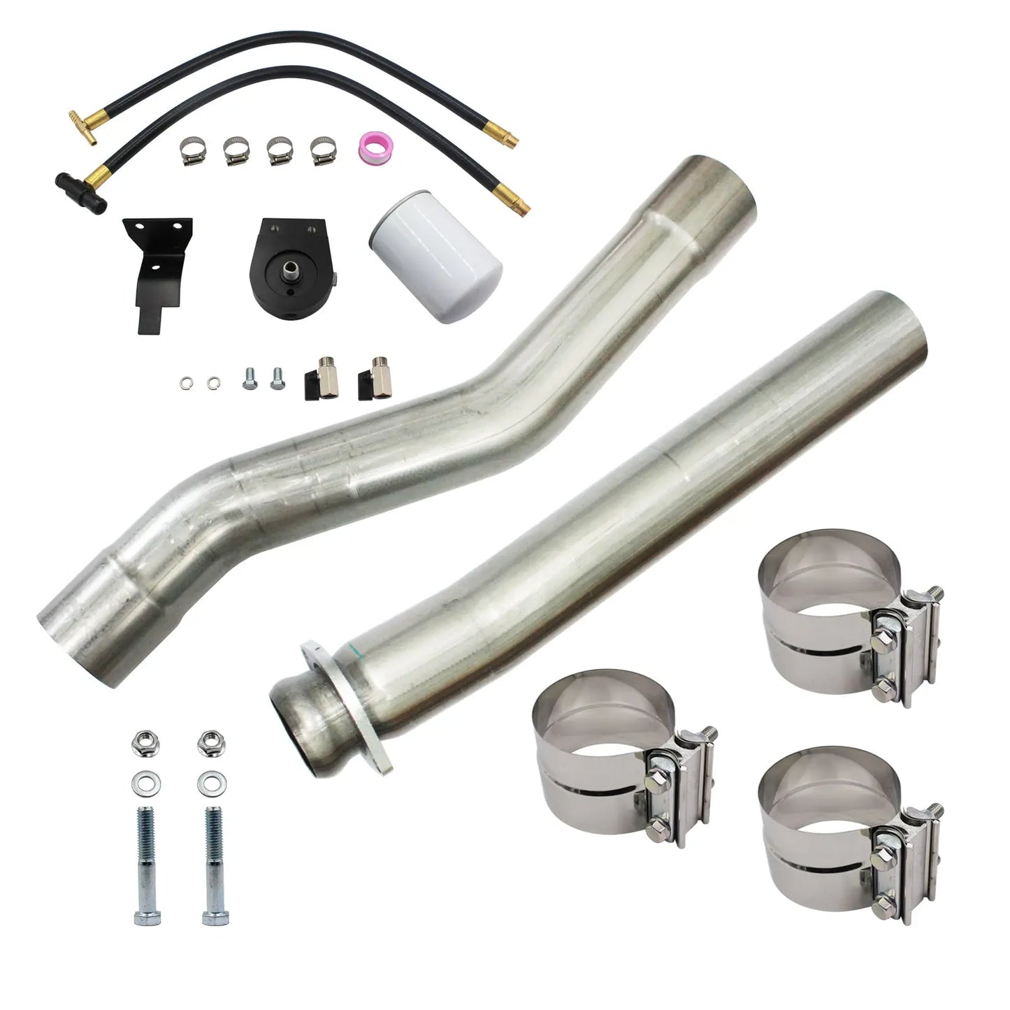 Muffler & Cat Exhaust Pipe + Coolant Filtration Filter Kit For 2003 2004 2005 2006 2007 Ford F-250 F-350 Super Duty Powerstroke 6.0L Egr Kit