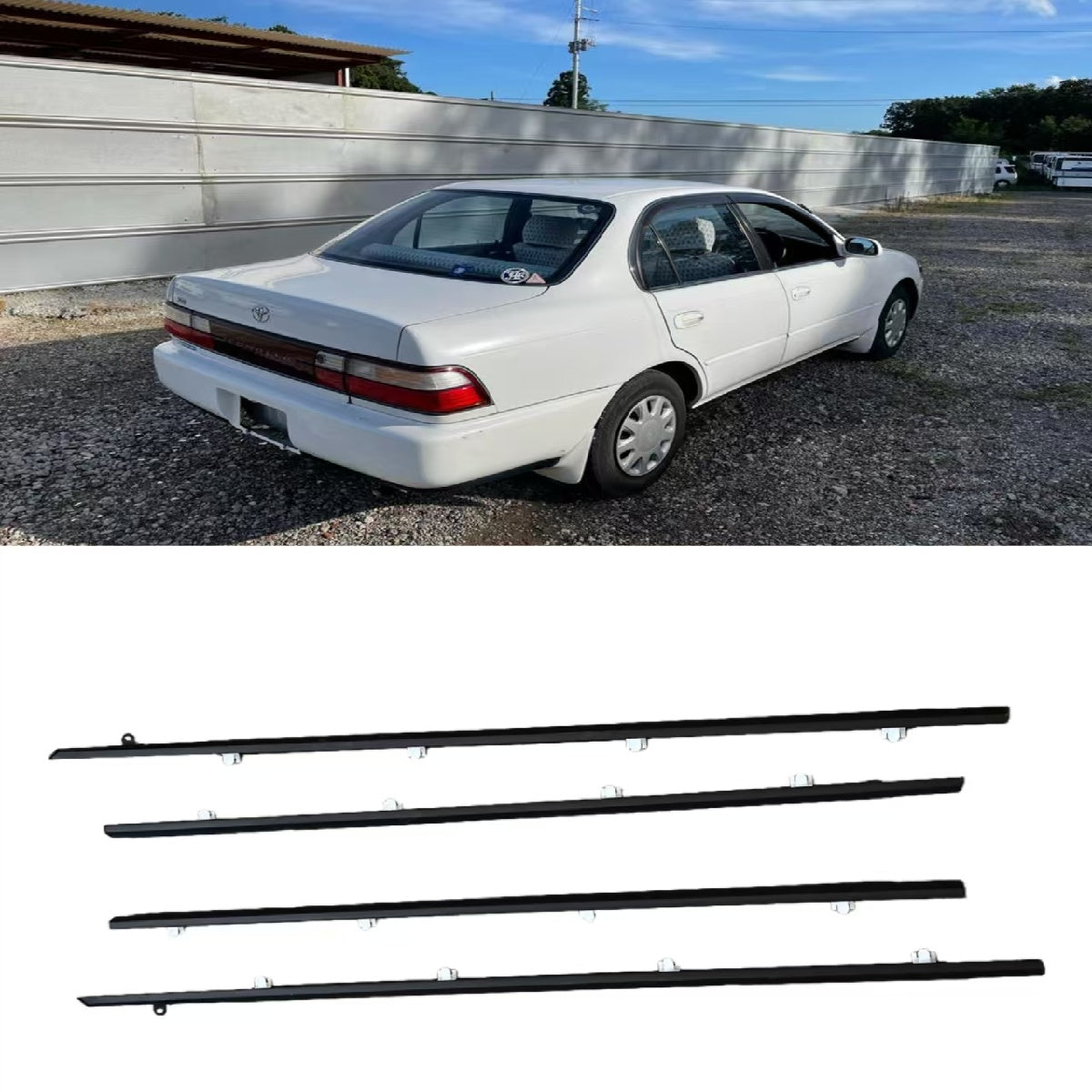 4Pcs Car Window Weatherstrip For Toyota Corolla AE-100 1997 Car Weatherstrip Window Moulding Trim weatherstrip