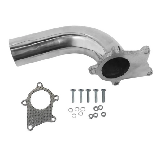 Stainless Steel Universal Exhaust T3/T4 5 Bolt Turbo Downpipe 10'' Long 90 Degree with Gasket For Honda Welded Flange EGRKIT Shop