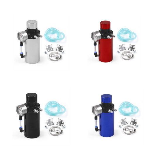 Universal Aluminum Oil Catch Can Tank Reservoir with Vacuum Pressure Gauge Oil Catch Tank EGRKIT Shop