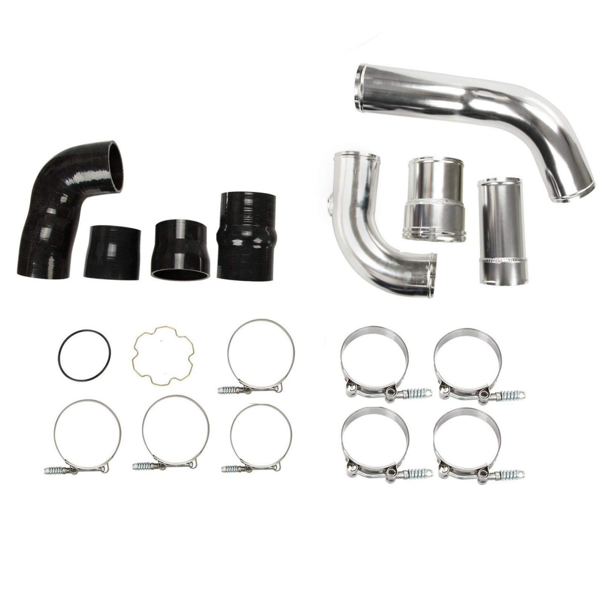 Polished Hot & Cold Side Intercooler Pipe Boot Kit For 11-16 Ford 6.7L Diesel EGRKIT Shop