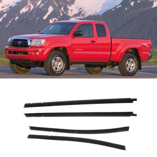 4Pcs Car Window Weatherstrip Black For Toyota Tacoma Double Cab 2005-2015 Car Weatherstrip Window Moulding Trim  68161-04050 68162-04050 68163-04020 68164-04020 weatherstrip