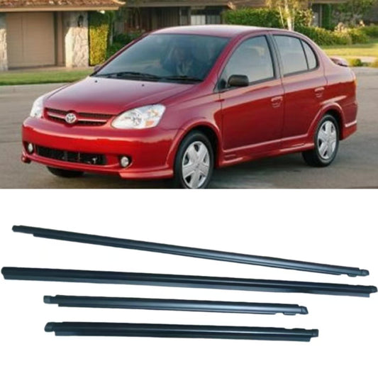 4Pcs Car Window Weatherstrip Black For Toyota yaris / echo 2000-2005 Car Weatherstrip Window Moulding Trim  68210-52020 weatherstrip
