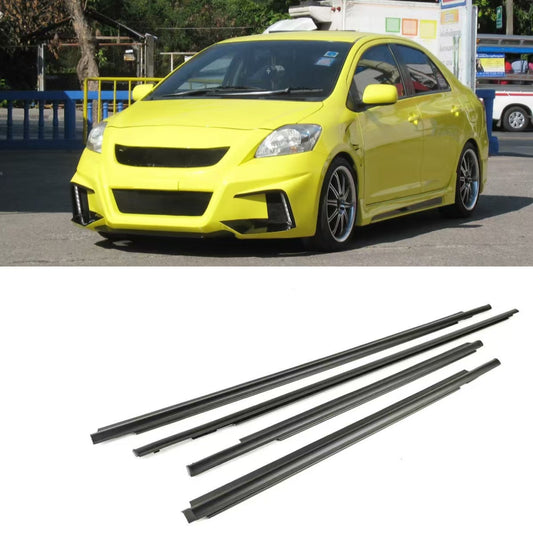 4Pcs Car Window Weatherstrip Black For Toyota Vios 2007-2012 Car Weatherstrip Window Moulding Trim 68210-0D090 68160-0D090 68230-0D070 68180-0D070 weatherstrip