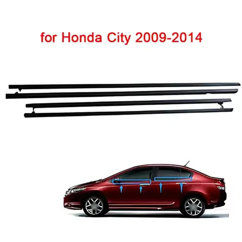 4Pcs Car Window Weatherstrip Black For Honda city 2009-2014 Car Weatherstrip Window Moulding Trim weatherstrip