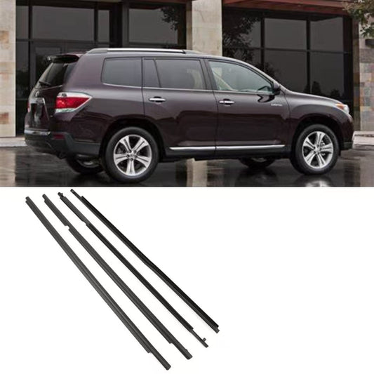 4Pcs Car Window Weatherstrip For Toyota Highlander 2011-2013 Car Weatherstrip Window Moulding Trim weatherstrip