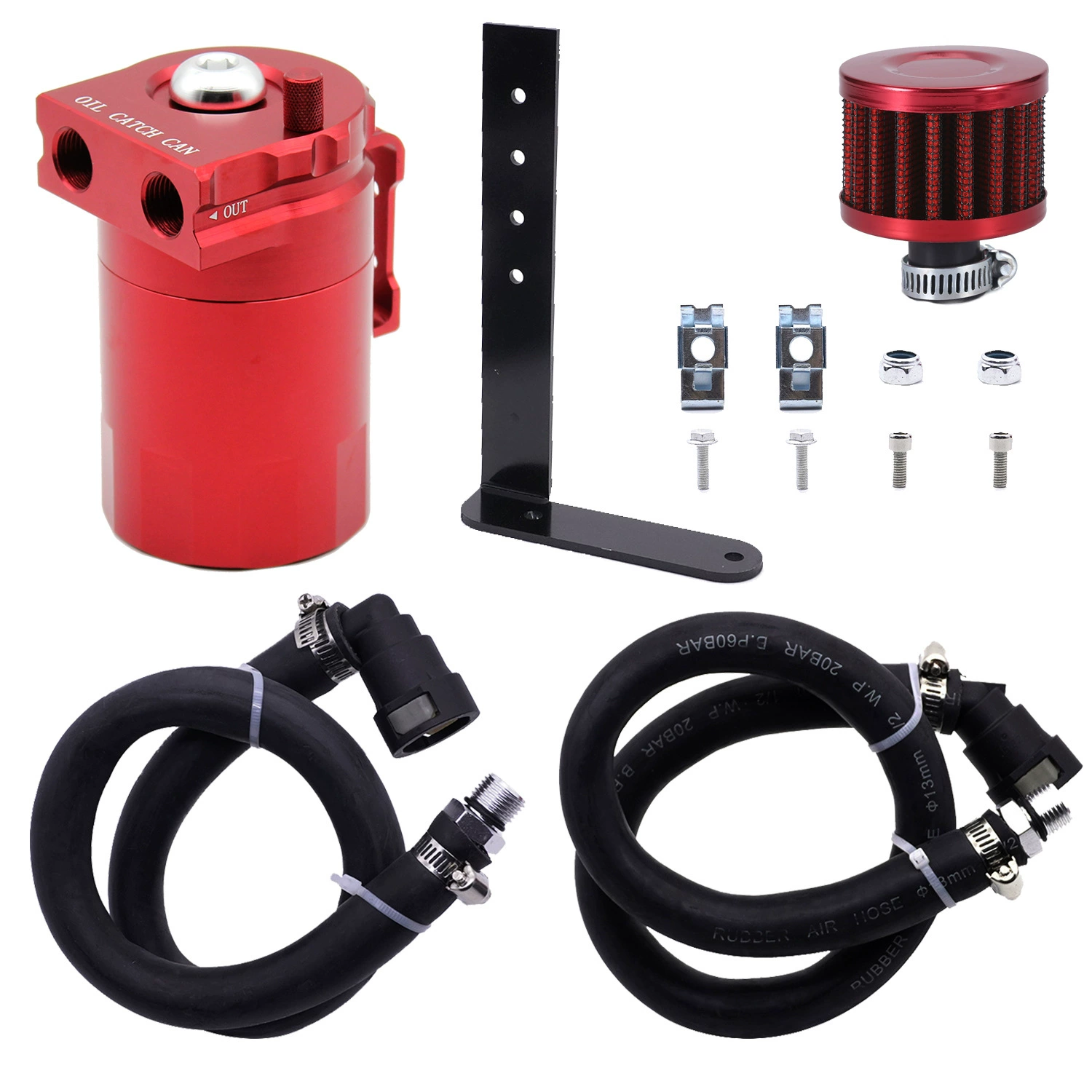 Oil Catch Can Aluminum Air Oil Separator with L-Bracket Catch Tank For Ford F150 5.0L 2.7L Raptor Expedition Ecoboost 3.5L oil catch can
