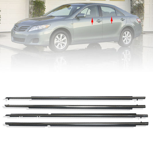 4Pcs Car Window Weatherstrip Black For Toyota Camry 2006-2011 Car Weatherstrip Window Moulding Trim 75720-06080 75730-06060 75740-06060 75710-06080 weatherstrip