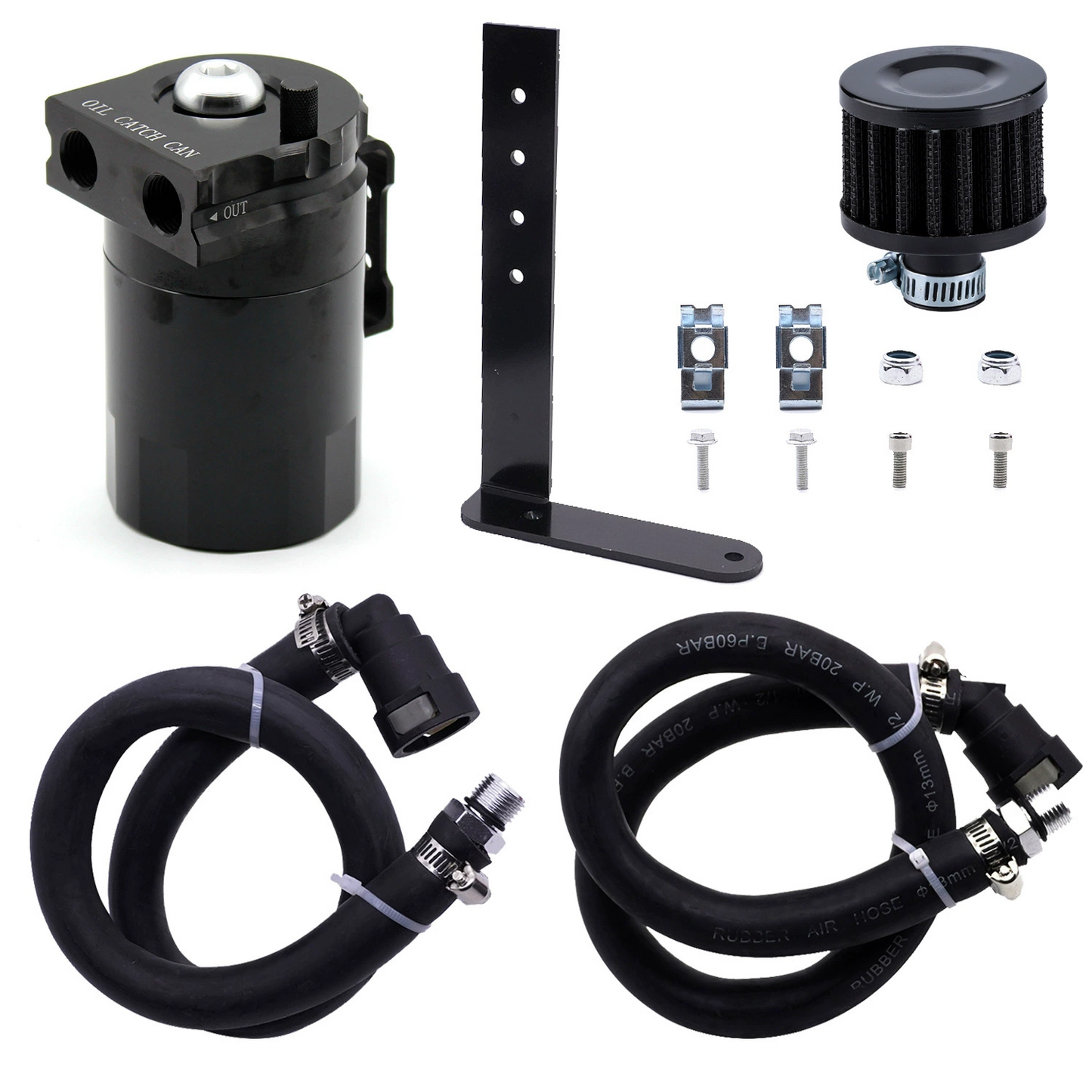 Oil Catch Can Aluminum Air Oil Separator with L-Bracket Catch Tank For Ford F150 5.0L 2.7L Raptor Expedition Ecoboost 3.5L oil catch can