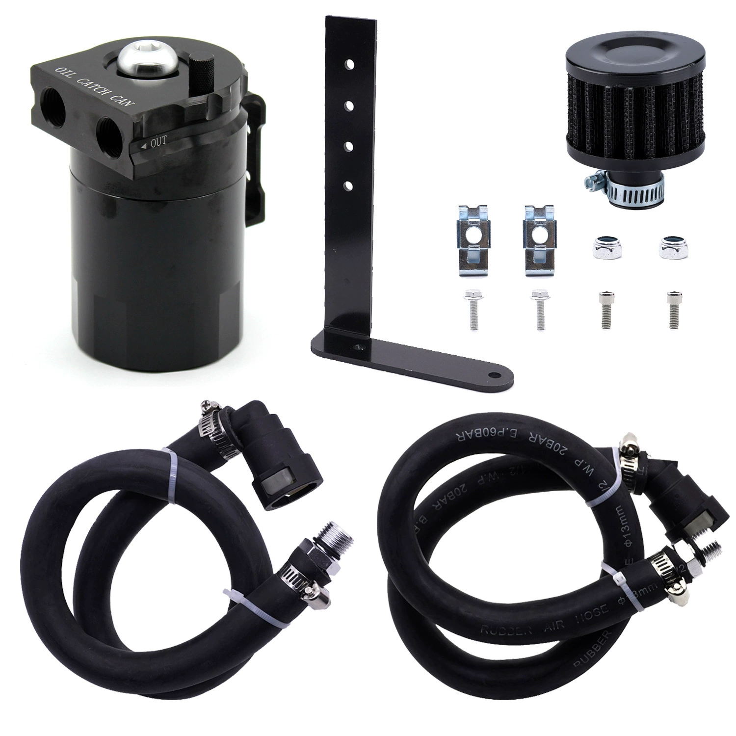 Oil Catch Can Aluminum Air Oil Separator with L-Bracket Catch Tank For Ford F150 5.0L 2.7L Raptor Expedition Ecoboost 3.5L oil catch can