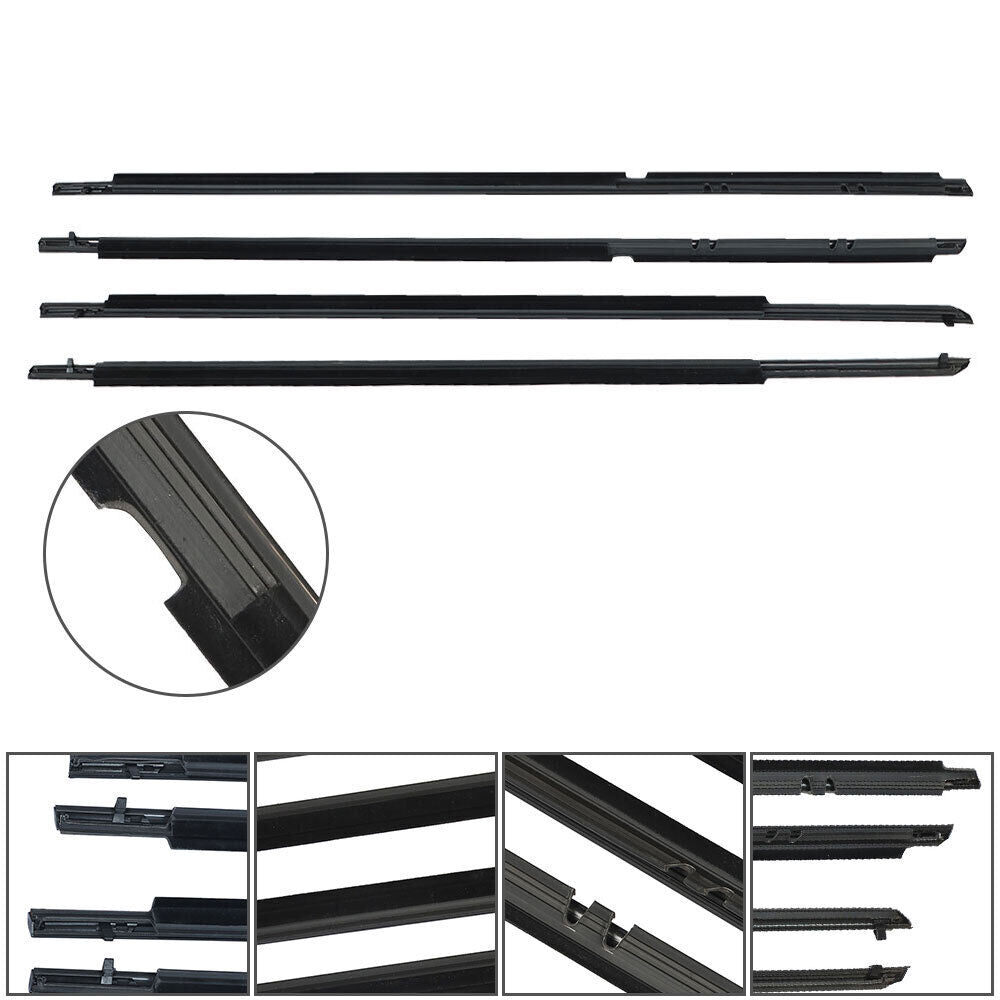 4Pcs Car Window Weatherstrip Black For Toyota Camry 2006-2011 Car Weatherstrip Window Moulding Trim 75720-06080 75730-06060 75740-06060 75710-06080 weatherstrip