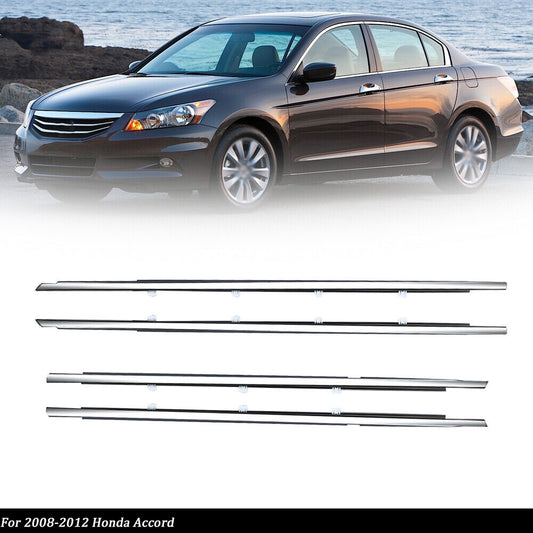 4Pcs Car Window Weatherstrip Black For Honda Accord 2008-2012 Car Weatherstrip Window Moulding Trim 72450-TA0-A01 72410-TA0-A01 72950-TA0-A01 72910-TA0-A01 weatherstrip