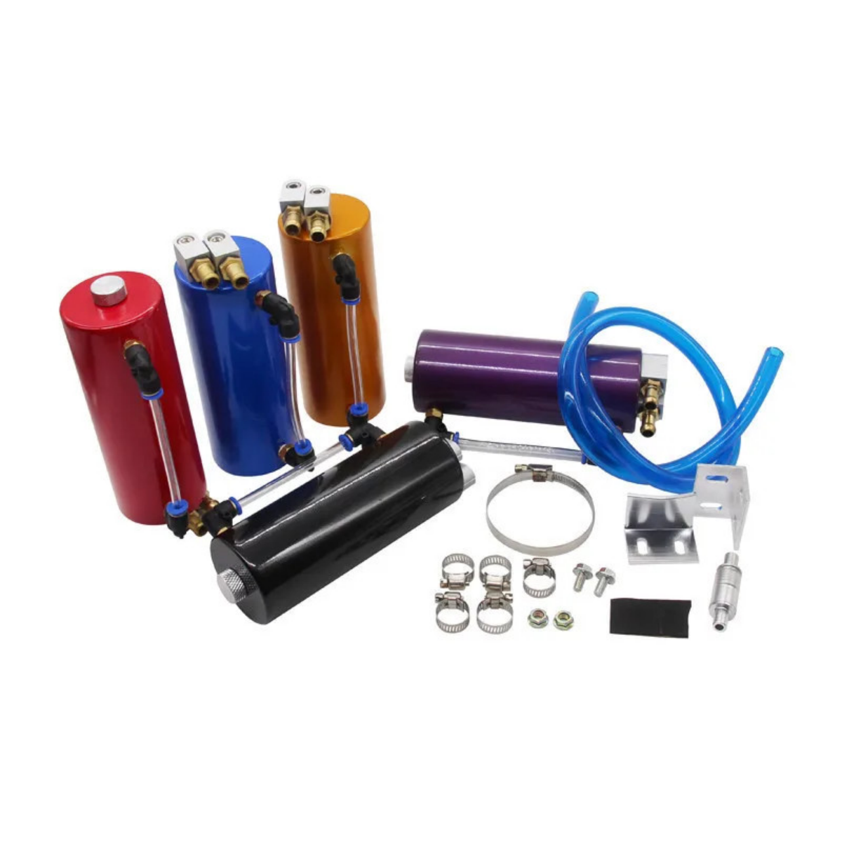 Universal Aluminum Racing Oil Catch Can Round Can Reservoir Turbo Oil ...