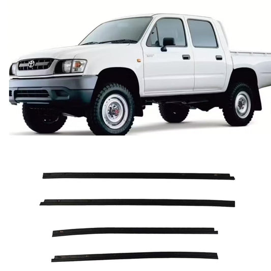 4Pcs Car Window Inner Weatherstrip Black Inner For Hilux 4 doors 2004-2015 Car Weatherstrip Window Moulding Trim weatherstrip